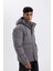 Slim Fit Dar Kesim Şişme Mont Kapüşonlu Fermuarlı Çift Cepli A3489AX24WN 4