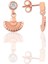Gümüş Rose Zirkon Taşlı Meltem Midye Küpe SGTL12618ROSE 1
