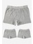 Erkek Çocuk Pamuklu Düz Boxer 3'lü Set 3310 Gri Melanj 1