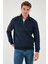 Pamuklu Regular Fit Yarım Fermuarlı Dik Yaka Sweat Erkek Sweat 59052592 4