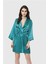 MOTTO10BUTIK Aria's Closet Zümrüt Kısa Saten Sabahlık 1