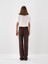 Kadın Kahverengi Soft Touch Süet Görünüm Oversize Pantolon 5
