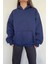 KAPÜŞONLU PARÇALI BASIC SWEATSHIRT LACİVERT 1