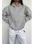 KAPÜŞONLU PARÇALI BASIC SWEATSHIRT GRİ 5