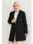Klasik Çizgili Blazer Ceket Siyah 6110 2