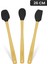 Indigo 3'lü Siyah Bambu Silikon Spatula Seti Uzun 26 Cm 1