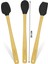 Indigo 3'lü Siyah Bambu Silikon Spatula Seti Uzun 26 Cm 3