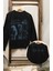 Unisex Taylor Swift Mavi Imza Sırt Baskılı Kapüşonsuz Sweatshirt, Oversize Taylor Baskılı Sweat 1