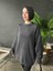 Kadın Antrasit Bisiklet Yaka Oversize Basic Triko Kazak 1