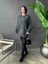Kadın Antrasit Bisiklet Yaka Oversize Basic Triko Kazak 3