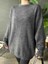 Kadın Antrasit Bisiklet Yaka Oversize Basic Triko Kazak 4
