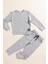 2'li Pamuk Waffle Sweat Jogger Koyu Gri Alt Üst Takım 1