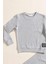 2'li Pamuk Waffle Sweat Jogger Koyu Gri Alt Üst Takım 2