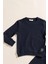 2'li Pamuk Waffle Sweat Jogger Lacivert Alt Üst Takım 2