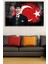Atatürk Ve Türk Bayrağı Cam Tablo, Ev Ofis Duvar Dekoru, Büyük Tablo Dekor 4