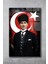 Atatürk Ay Yıldız Bayrak Cam Tablo, Ev Ofis Duvar Dekoru, Büyük Cam Tablo 2