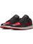 Air Jordan 1 Low Reverse Leather Black Red Toe (W)Hakiki Deri Erkek Spor Ayakkabı Siyah Kırmızı 3