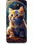 General Mobile GM20 Uyumlu Uzayda Kedi Desenli Silikon Kılıf 1