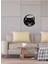 Alfa Kedi Metal Duvar Saati -Ev Dekorasyon - 45 X 40 - Cm - Siyah - Clock-164 1