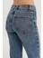 Orta Mavi Yüksek Bel Patı Fermuarlı Slim Fit Mom Jean Pantolon C 4932-005 5