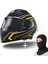 FF-871 Flash Mat Siyah-Sarı Güneş Vizörlü Kapalı Kask 1