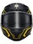 FF-871 Flash Mat Siyah-Sarı Güneş Vizörlü Kapalı Kask 3