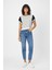 Çizgili Lacivert Crop T-Shirt (B21-326 00) 1