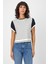 Çizgili Lacivert Crop T-Shirt (B21-326 00) 2