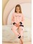 Zeyzey 8440 Pudra Renk Kız Çocuk Baskılı Pijama Takımı 3