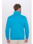 Relax Fit Rahat Kesim Pamuklu İçi Polarlı Yarım Fermuarlı Turkuaz Dik Yaka Sweatshirt 5