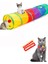 Kedi Tüneli Düz Katlanabilir Kedi Renkli Kedi Tüneli Rainbow Kedi Oyuncağı 120 cm 1