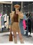 Leksa Uzun Içi Kürklü Kot Mont Camel 2