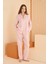 Mevsimlik %100 Pamuklu Yıldız Baskılı Düğmeli Cepli Pijama Takım 1