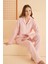 Mevsimlik %100 Pamuklu Yıldız Baskılı Düğmeli Cepli Pijama Takım 2