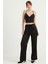 Beli Lastikli Saten Pantolon Siyah 3029 1