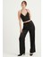 Beli Lastikli Saten Pantolon Siyah 3029 2