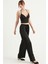 Beli Lastikli Saten Pantolon Siyah 3029 3