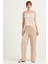 Beli Lastikli Saten Pantolon Bej 3029 1