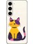 Samsung S24 Uyumlu Renkli Kedi Desenli Silikon Kılıf 1