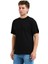 100% Pamuk Basic Fit Bisiklet Yaka Siyah Erkek T-Shirt - Alpha 1