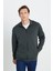 Pamuklu Standart Fit Normal Kesim Dik Yaka Cepli Esnek Sweatshirt 1