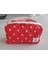 Makyaj Çantası, Kırmızı Kalp Desenli Orta Boy 1