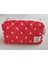 Makyaj Çantası, Kırmızı Kalp Desenli Orta Boy 2