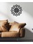 - Geometric Flower Metal Duvar Tablosu - Ev Duvar Dekorasyonu - 50 X 50 - Cm -Siyah - Deco-048 1