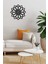 - Geometric Flower Metal Duvar Tablosu - Ev Duvar Dekorasyonu - 50 X 50 - Cm -Siyah - Deco-048 2