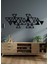 - Geometric Triangles Metal Duvar Tablosu - Ev Duvar Dekorasyonu - 100 X 36 - Cm -Siyah - Deco-005 3
