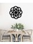 - Oriental Çiçek Metal Duvar Tablosu - Ev Duvar Dekorasyonu - 60 X 60 - Cm -Siyah - Deco-141 4