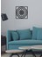 - Geometric Flower Metal Duvar Tablosu - Ev Duvar Dekorasyonu - 50 X 50 - Cm -Siyah - Deco-051 1