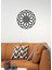 - Geometric Flower Metal Duvar Tablosu - Ev Duvar Dekorasyonu - 50 X 50 - Cm -Siyah - Deco-050 3