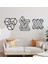 - Modern Cute Set Metal Duvar Tablosu - Ev Duvar Dekorasyonu - 150 X 50 - Cm -Siyah - Deco-140 1